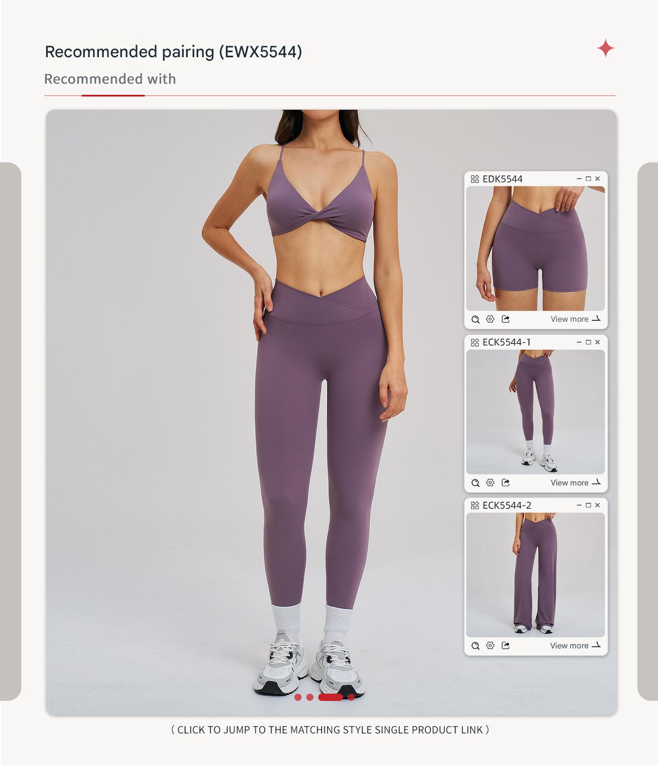 Women's Light Pink Twist Front Wireless Yoga Sports Bra - 图片 4