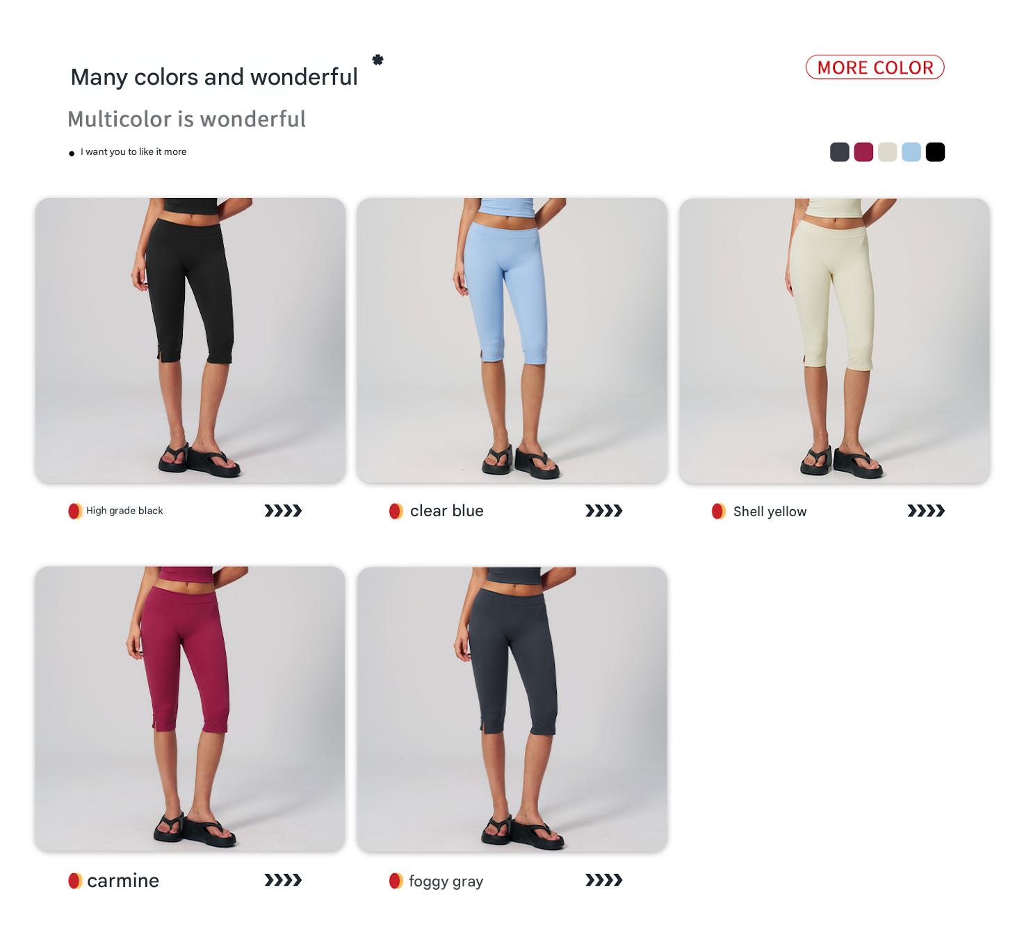 Women's Black High Waist Capri Yoga Leggings - 图片 3